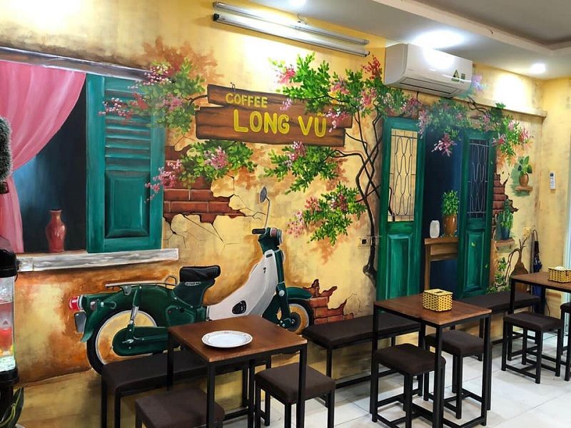 vẽ tranh tường quán cafe