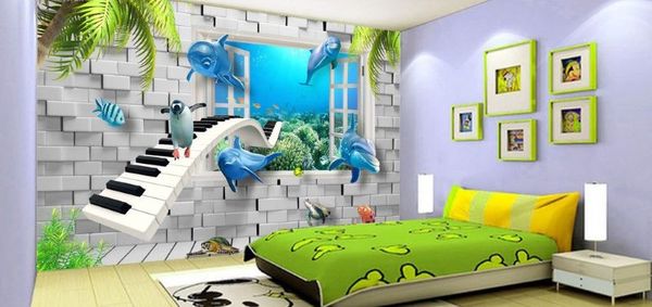 Tranh vẽ 3D sáng tạo đáng yêu trong phòng ngủ bé yêu