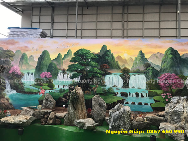Bức tranh tường phong cảnh sơn thủy tại TN