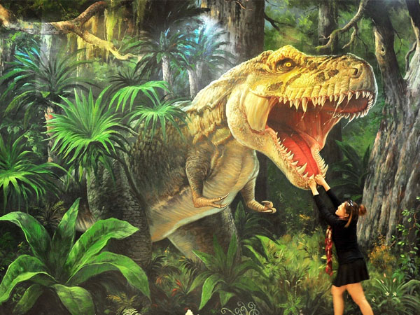 Tranh 3D vẽ khủng long tại bảo tàng tranh 3D Đà Nẵng