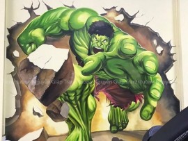 Tranh Tường Vẽ Khổng Lồ Xanh, Nhân Vật Hulk