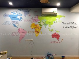 Vẽ tranh tường bản đồ thế giới