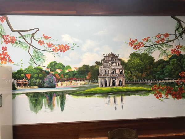 Tranh tường vẽ Hồ Gươm