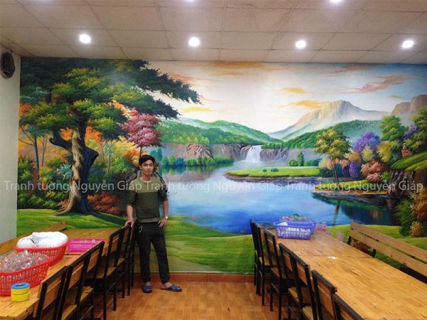 Vẽ tranh tường nhà hàng ăn tại Hưng Yên