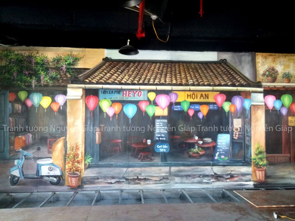 Vẽ tranh tường phố cổ hội an đeph nhất tại Hưng Yên