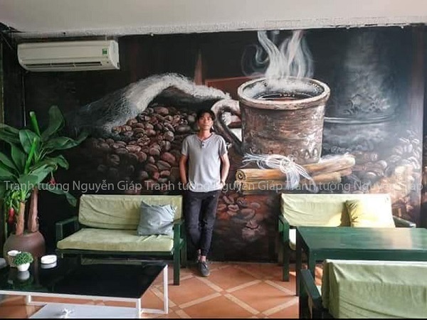 Vẽ tranh tường quán cafe tại Thái Hà, Đống Đa, Hà Nội
