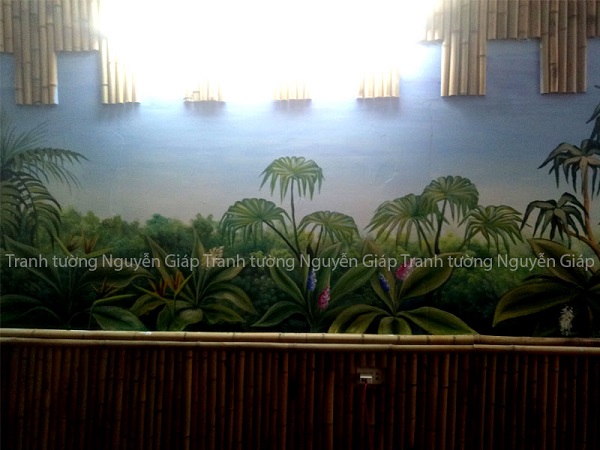 Vẽ tranh tường tropical đẹp tại Cầu Giấy, Hà Nội 1